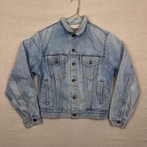 Vintage 80s Levi's 70706-0214 Distressed Denim Trucker Jacket Made in USA